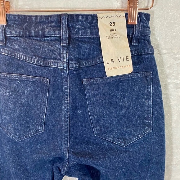NWT Rebecca Taylor la vie ines high waisted straight leg jeans size 25 - Picture 7 of 13